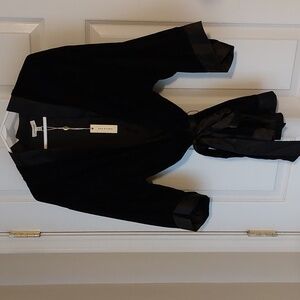 Max Studio Black Velvet Wrap Evening Jacket